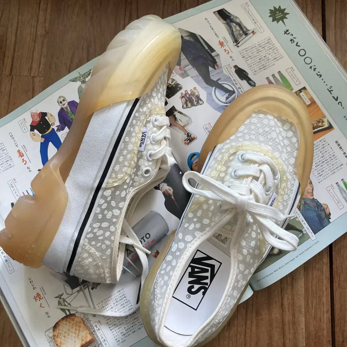 Vans 반스 어센틱 메쉬 도트 모듈러 화이트 스니커즈 운동화